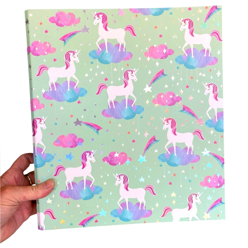 Unicorn binder green background